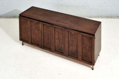 Bert England Walnut and Brass Credenza 1970