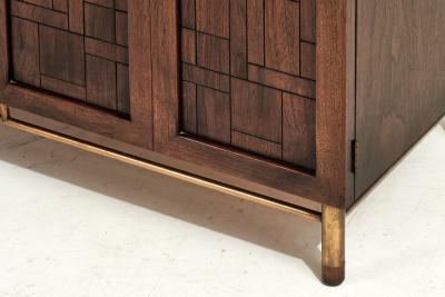 Bert England Walnut and Brass Credenza 1970