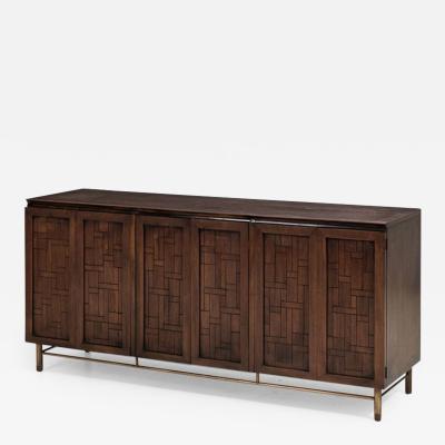 Bert England Walnut and Brass Credenza 1970