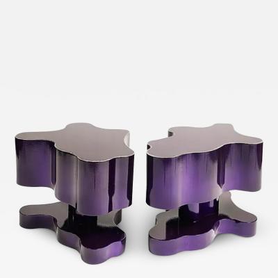 Bert Furnari Bert Furnari Studio Free Form Abstract Side Tables in Powder Coated Aluminum