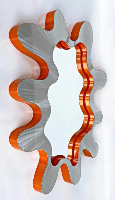 Bert Furnari Bert Furnari Studio Free Form Abstract Wall Mirror in Powder Coated Aluminum