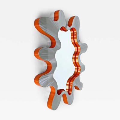 Bert Furnari Bert Furnari Studio Free Form Abstract Wall Mirror in Powder Coated Aluminum