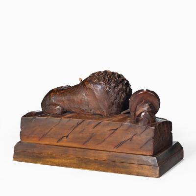 Bertel Thorvaldsen A large Black Forest model of the Lion of Lucerne dated 1867