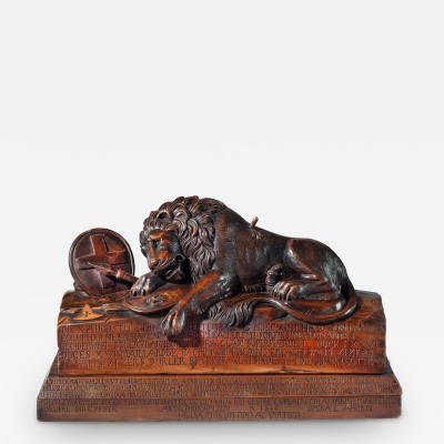 Bertel Thorvaldsen A large Black Forest model of the Lion of Lucerne dated 1867