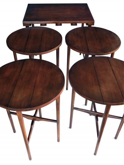 Bertha Schaefer Bertha Schaefer for M Singer Sons 1950s Walnut Nesting Tables