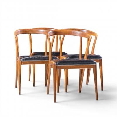 Bertha Schaefer Bertha Schaefer for Singer Sons Italian Walnut Dining Chairs Set of 4