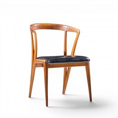 Bertha Schaefer Bertha Schaefer for Singer Sons Italian Walnut Dining Chairs Set of 4