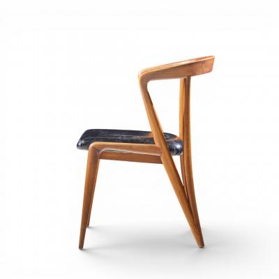 Bertha Schaefer Bertha Schaefer for Singer Sons Italian Walnut Dining Chairs Set of 4
