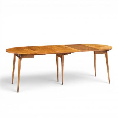 Bertha Schaefer Bertha Schaefer for Singer Sons Mid Century Walnut Dining Table with 4 Leaves