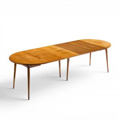 Bertha Schaefer Bertha Schaefer for Singer Sons Mid Century Walnut Dining Table with 4 Leaves