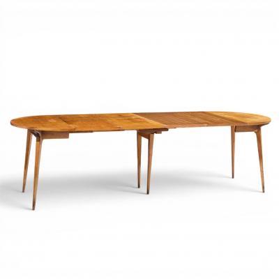 Bertha Schaefer Bertha Schaefer for Singer Sons Mid Century Walnut Dining Table with 4 Leaves