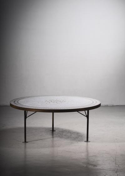Berthold Muller Berthold Muller Round Mosaic Coffee Table Germany 1960s