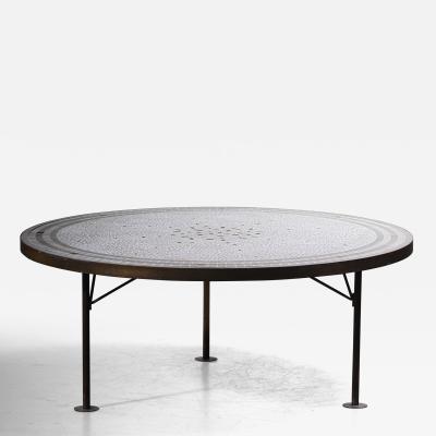 Berthold Muller Berthold Muller Round Mosaic Coffee Table Germany 1960s