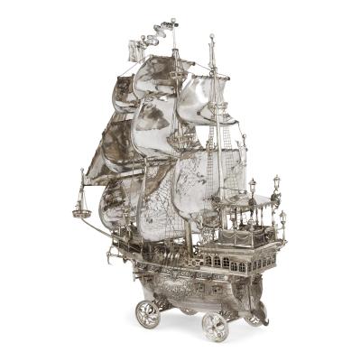 Berthold Muller Large German early 20th century silver nef by Berthold M ller