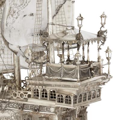 Berthold Muller Large German early 20th century silver nef by Berthold M ller