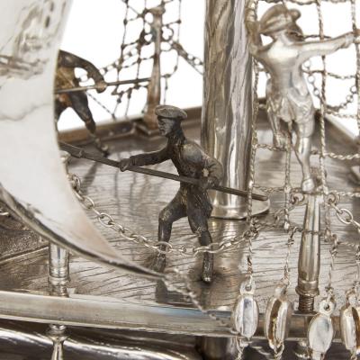 Berthold Muller Large German early 20th century silver nef by Berthold M ller