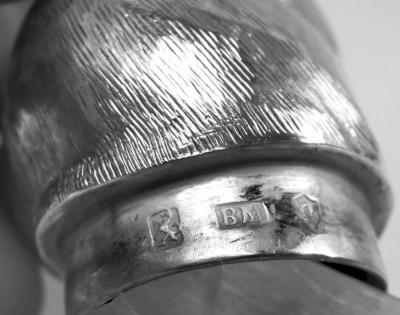 Berthold Muller Neresheimer German Hanau Silver Figural Romping Pug Pup Match Safe