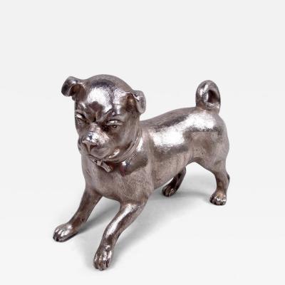 Berthold Muller Neresheimer German Hanau Silver Figural Romping Pug Pup Match Safe