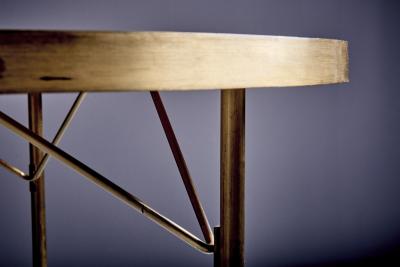 Berthold Muller Round Mosaic Coffee Table by Berthold M ller with brass rim
