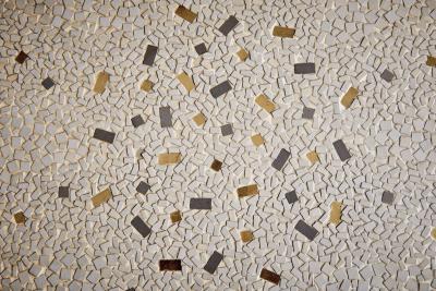 Berthold Muller Round Mosaic Coffee Table by Berthold M ller with brass rim