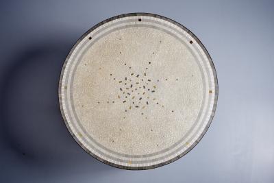 Berthold Muller Round Mosaic Coffee Table by Berthold M ller with brass rim