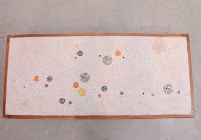 Berthold Muller Signed Berthold Muller Mosaic Coffee Table on Wood Base Germany 1958