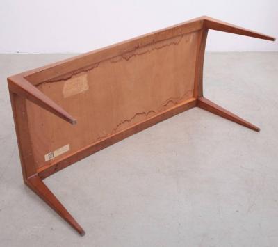 Berthold Muller Signed Berthold Muller Mosaic Coffee Table on Wood Base Germany 1958