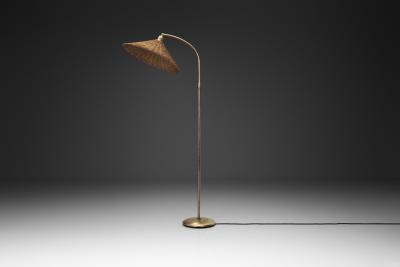 Bertil Brisborg Bertil Brisborg Floor Lamp with Woven Shade for Nordiska Kompaniet Sweden 1940s