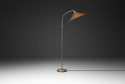 Bertil Brisborg Bertil Brisborg Floor Lamp with Woven Shade for Nordiska Kompaniet Sweden 1940s