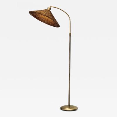 Bertil Brisborg Bertil Brisborg Floor Lamp with Woven Shade for Nordiska Kompaniet Sweden 1940s
