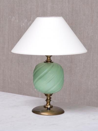 Bertil Brisborg Bertil Brisborg Table Lamp in Brass Glazed Ceramic Nordiska Kompaniet 1940s