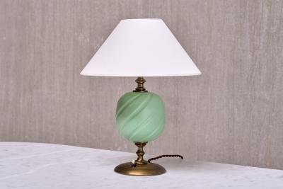 Bertil Brisborg Bertil Brisborg Table Lamp in Brass Glazed Ceramic Nordiska Kompaniet 1940s