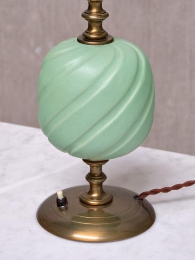 Bertil Brisborg Bertil Brisborg Table Lamp in Brass Glazed Ceramic Nordiska Kompaniet 1940s