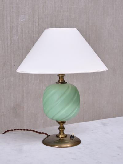 Bertil Brisborg Bertil Brisborg Table Lamp in Brass Glazed Ceramic Nordiska Kompaniet 1940s