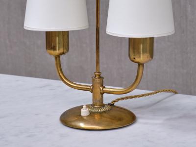 Bertil Brisborg Bertil Brisborg Two Arm Brass Table Lamp Nordiska Kompaniet Sweden Late 1940s