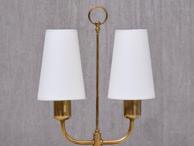 Bertil Brisborg Bertil Brisborg Two Arm Brass Table Lamp Nordiska Kompaniet Sweden Late 1940s