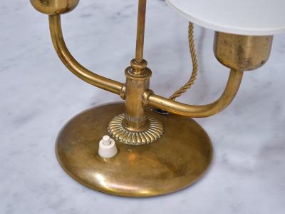 Bertil Brisborg Bertil Brisborg Two Arm Brass Table Lamp Nordiska Kompaniet Sweden Late 1940s