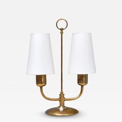 Bertil Brisborg Bertil Brisborg Two Arm Brass Table Lamp Nordiska Kompaniet Sweden Late 1940s