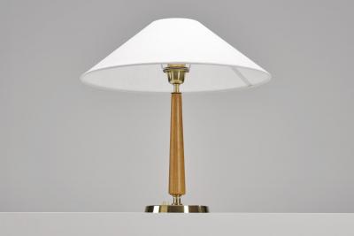 Bertil Brisborg Brass and Elm 32755 Table Lamp by Bertil Brisborg Sweden Mid 20th Century