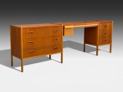 Bertil Fridhagen Bertil Fridhagen Swedish Modern Writing Desk or Vanity Teak Sweden 1960s