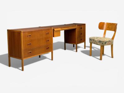 Bertil Fridhagen Bertil Fridhagen Swedish Modern Writing Desk or Vanity Teak Sweden 1960s
