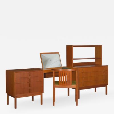 Bertil Fridhagen Swedish Modern Bedroom Dresser Set Desk by Bertil Fridhagen circa 1964