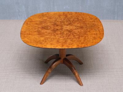 Bertil S derberg Bertil S derberg Coffee Side Table in Burl Wood Svensk Hemsl jd Sweden 1930s