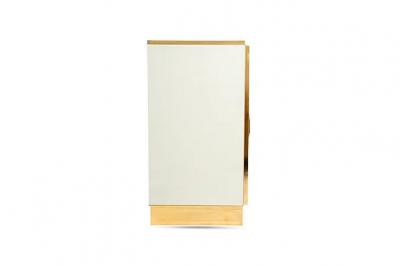 Bespoke Art Deco Italian Couture Design White Brass 3 Door Cupboard Sideboard