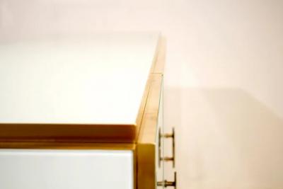 Bespoke Art Deco Italian Couture Design White Brass 3 Door Cupboard Sideboard