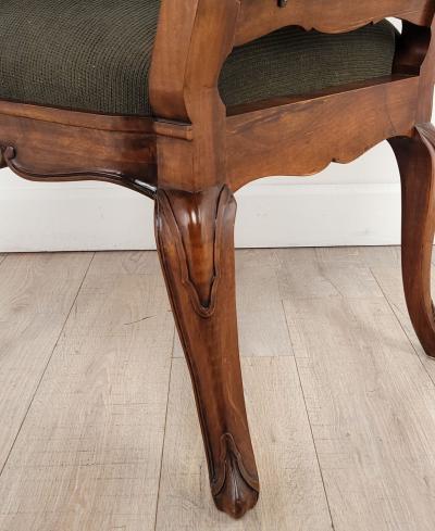 Bespoke Baroque Style Walnut Armchair circa 1990