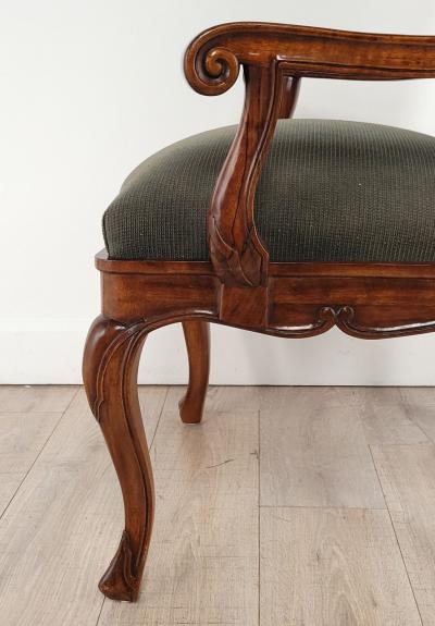 Bespoke Baroque Style Walnut Armchair circa 1990