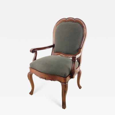 Bespoke Baroque Style Walnut Armchair circa 1990