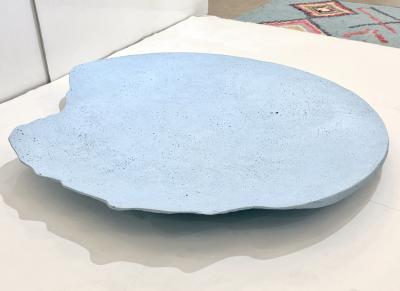 Bespoke Customizable Italian Light Blue Recycled Resin Bowl Centerpiece Wall Art