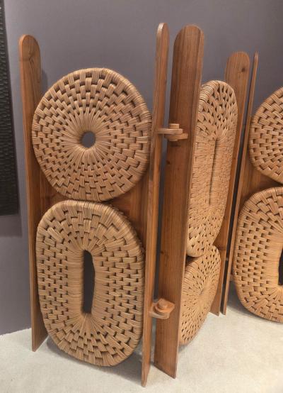 Bespoke Hand woven Oak Three Panel Screen